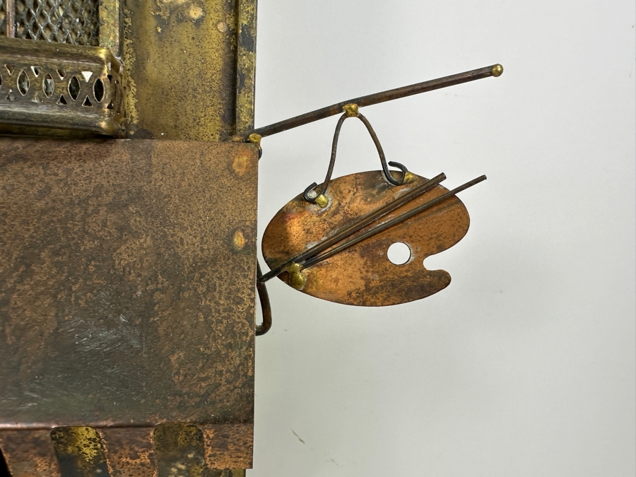 Signed Curtis Jere Parisian Cafe Brass Wall Sculpture 11W X 3D X 36H [Photo 2]