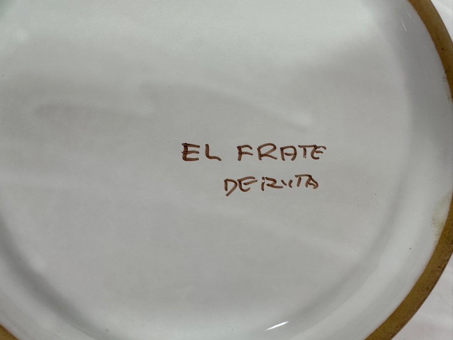 Vintage Italian Deruta Hand Painted Wall Plate With Pair Of Birds And Flowers 12H [Photo 5]