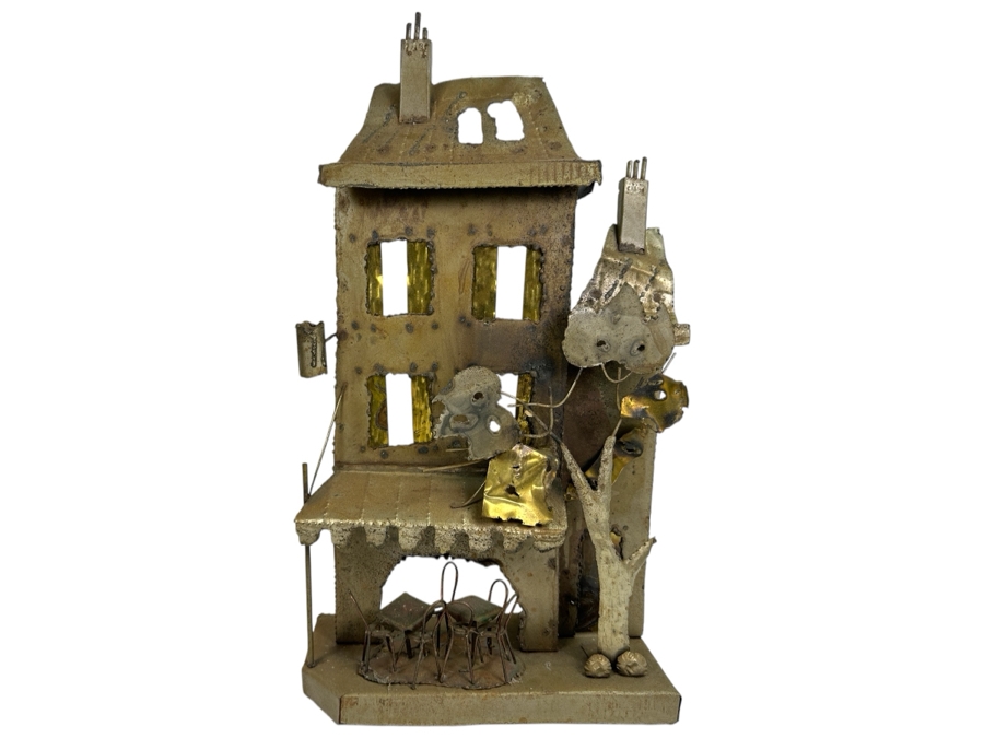 Vintage Brass Cafe Wall Sculpture 13W X 6D X 25H [Photo 1]