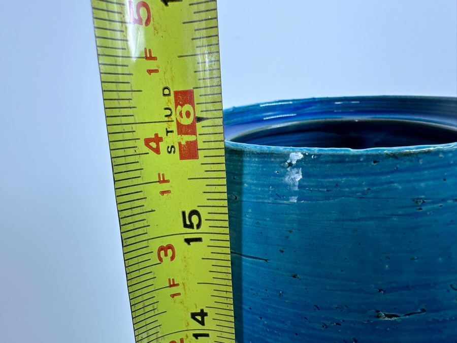 Vintage Mid-Century Modern Rosenthal Netter Blue Vase By Bitossi Aldo Londi 16H [Photo 9]