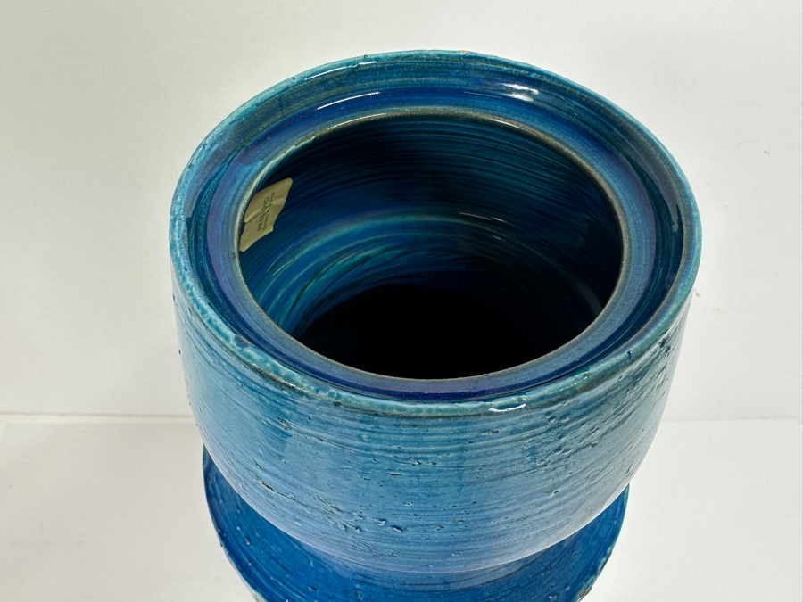 Vintage Mid-Century Modern Rosenthal Netter Blue Vase By Bitossi Aldo Londi 16H [Photo 3]