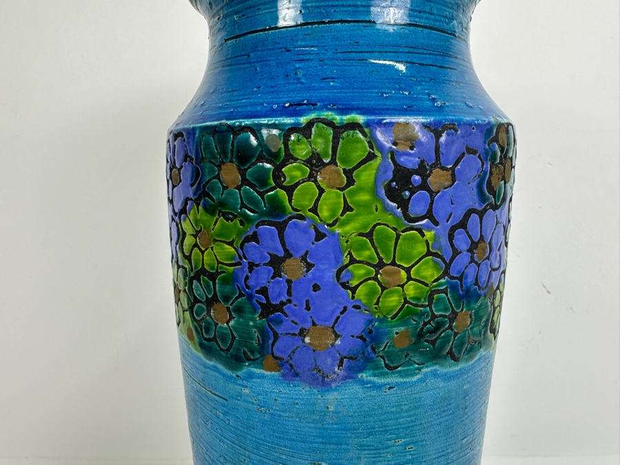 Vintage Mid-Century Modern Rosenthal Netter Blue Vase By Bitossi Aldo Londi 16H [Photo 2]