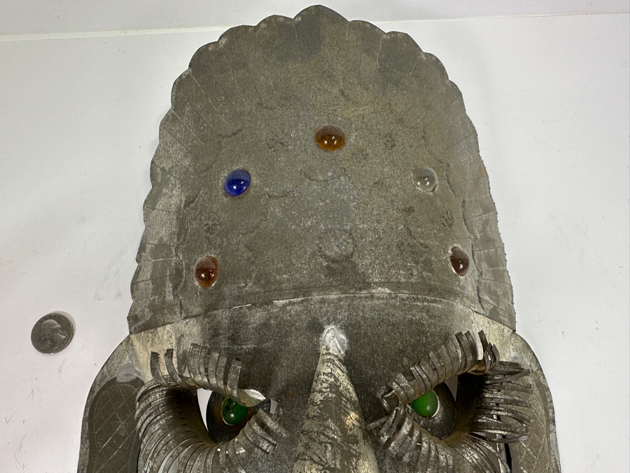 Decorative Mexican Metal Wall Mask 11W X 13H X 3.5D [Photo 3]