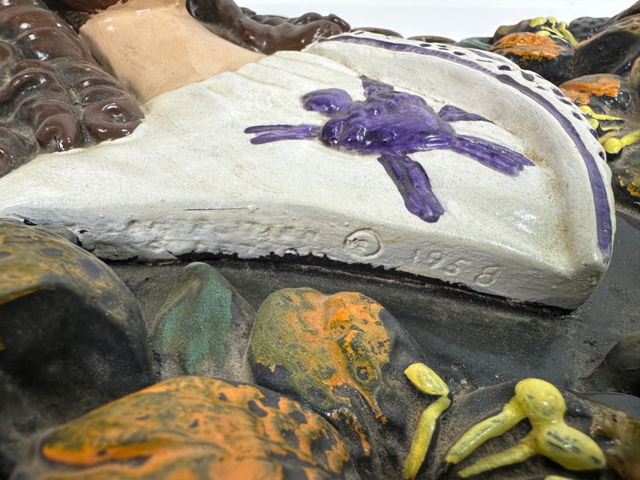 Vintage 1950/60s Mid-Century Signed Jesus Wall Plaque 14W X 19H X 4D [Photo 6]