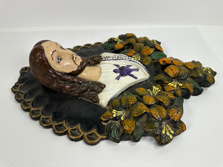 Vintage 1950/60s Mid-Century Signed Jesus Wall Plaque 14W X 19H X 4D [Photo 4]