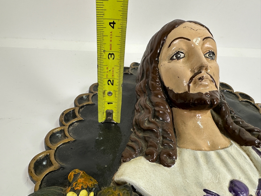 Vintage 1950/60s Mid-Century Signed Jesus Wall Plaque 14W X 19H X 4D [Photo 12]