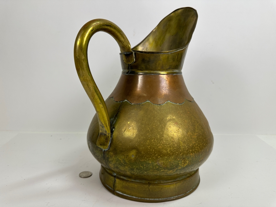 Brass & Copper Pitcher Vessel 13.5H [Photo 5]