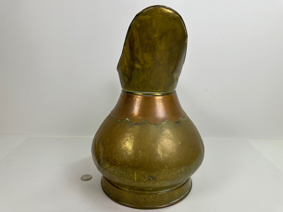 Brass & Copper Pitcher Vessel 13.5H [Photo 4]