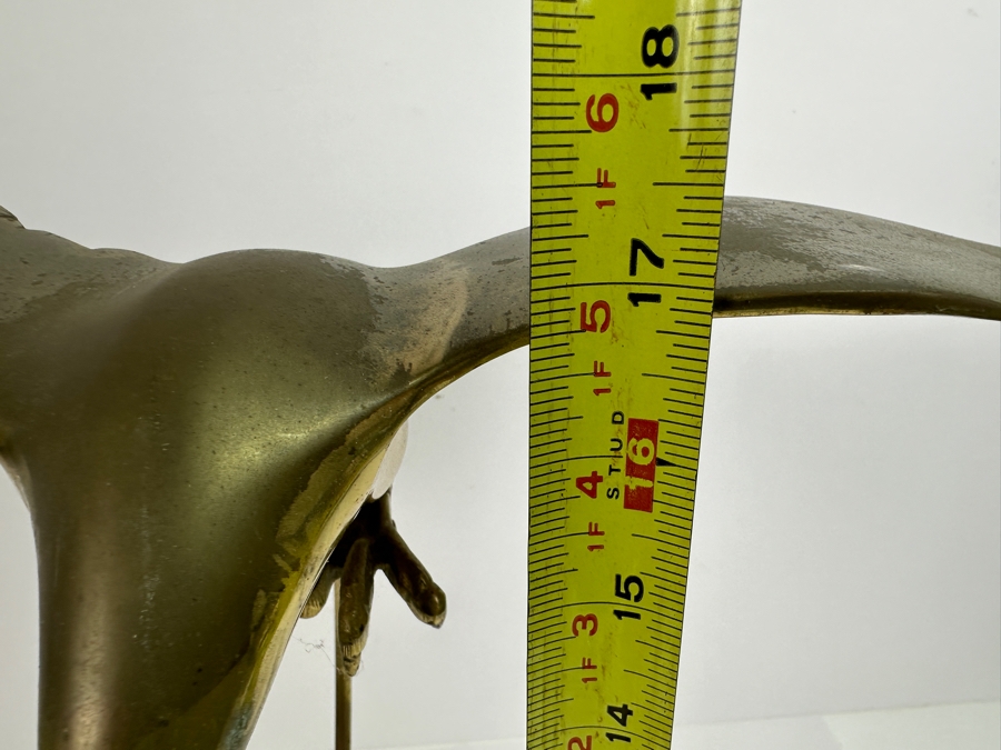 Brass Hawk Eagle Diving For Fish On Marble Base 19W X 17H [Photo 11]