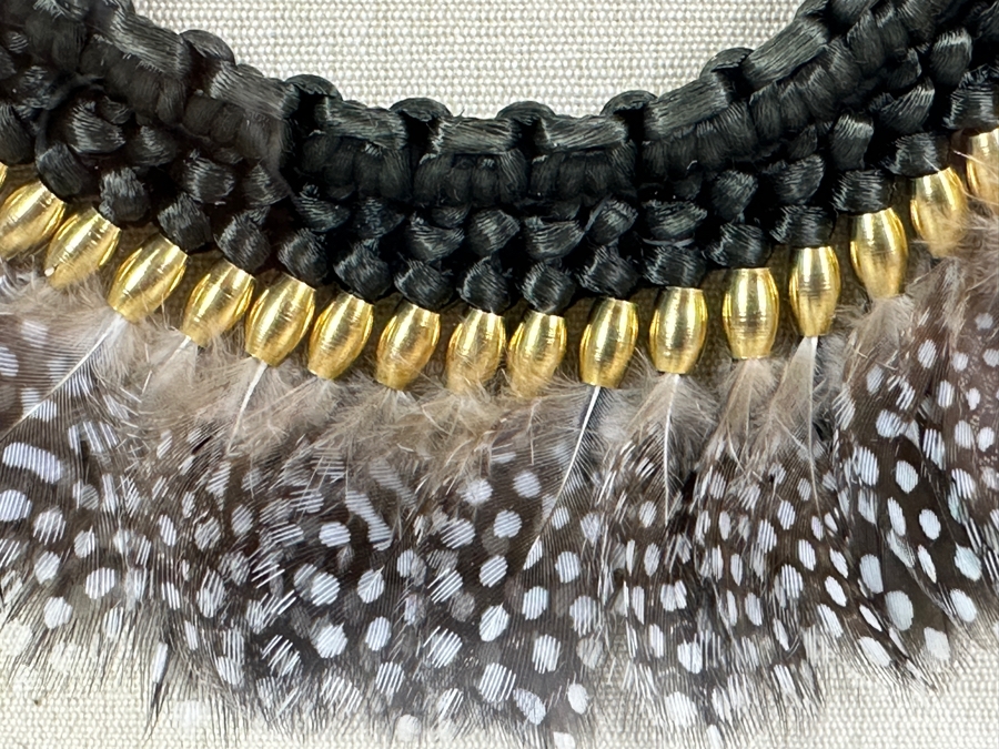 Shadowbox Framed Handmade Feather And Shell Necklace 15 X 15 [Photo 3]