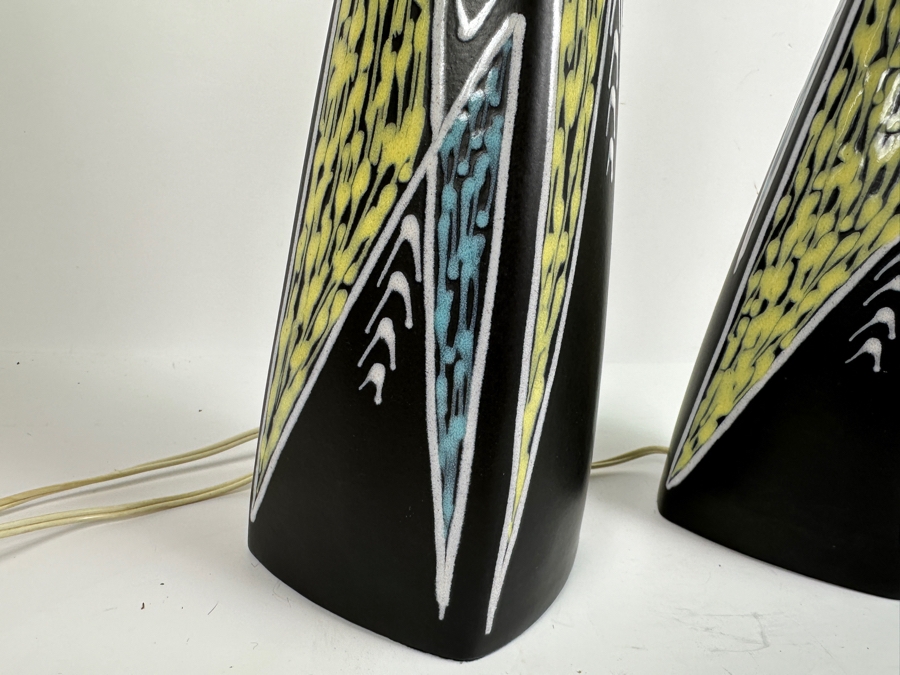 Pair Of Vintage Mid-Century 1950s Danish 'Burgundia' Ceramic Table Lamp By Sorensen & Jensen For Soholm 32H [Photo 4]