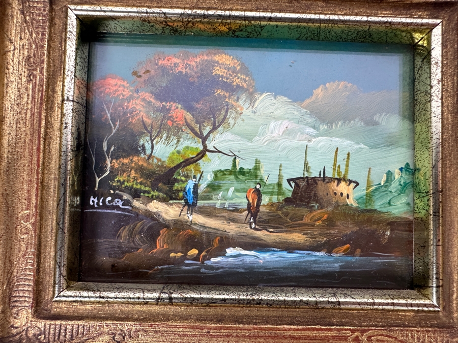 Collection Of Six Framed Original Small Paintings From Various Artists - See Photos [Photo 8]