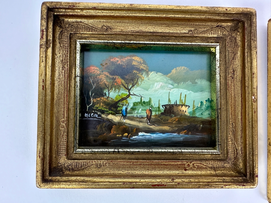 Collection Of Six Framed Original Small Paintings From Various Artists - See Photos [Photo 7]