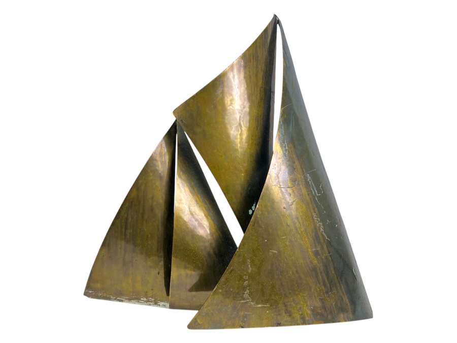 Vintage Brass Sailing Ship Sails Wall Decor 17.5W X 17.5H X 5D