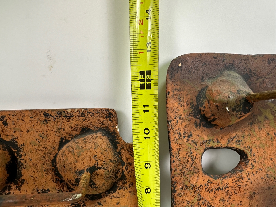 Pair Of Vintage Terracotta Candle Wall Masks 11H & 13H [Photo 6]