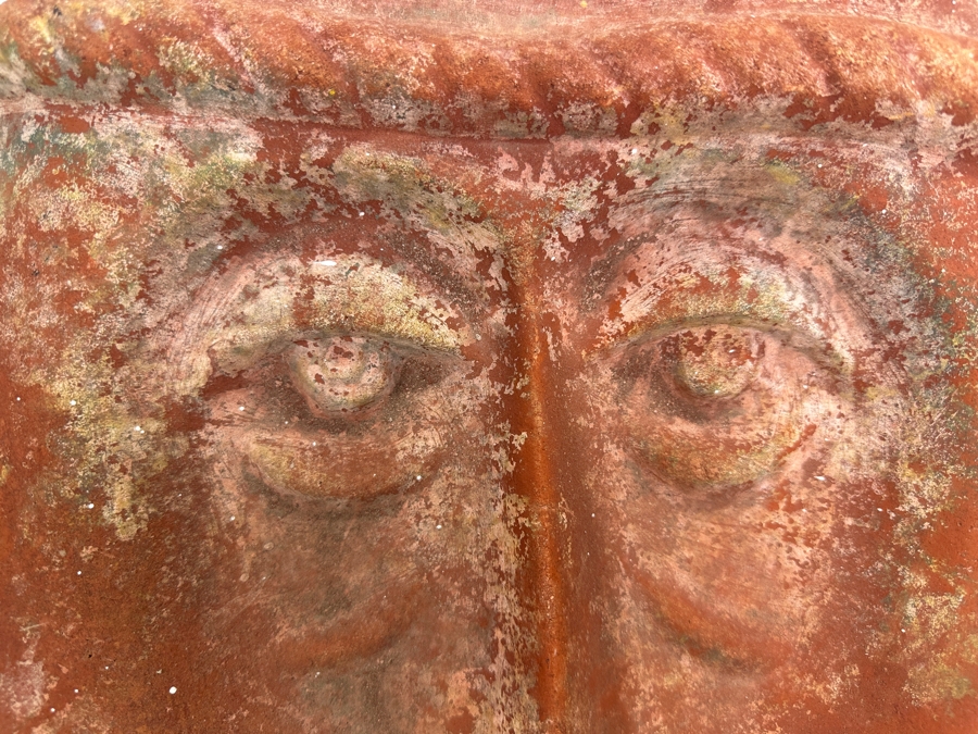 Vintage Large Terracotta Mask Wall Sculpture 17 X 22 [Photo 2]