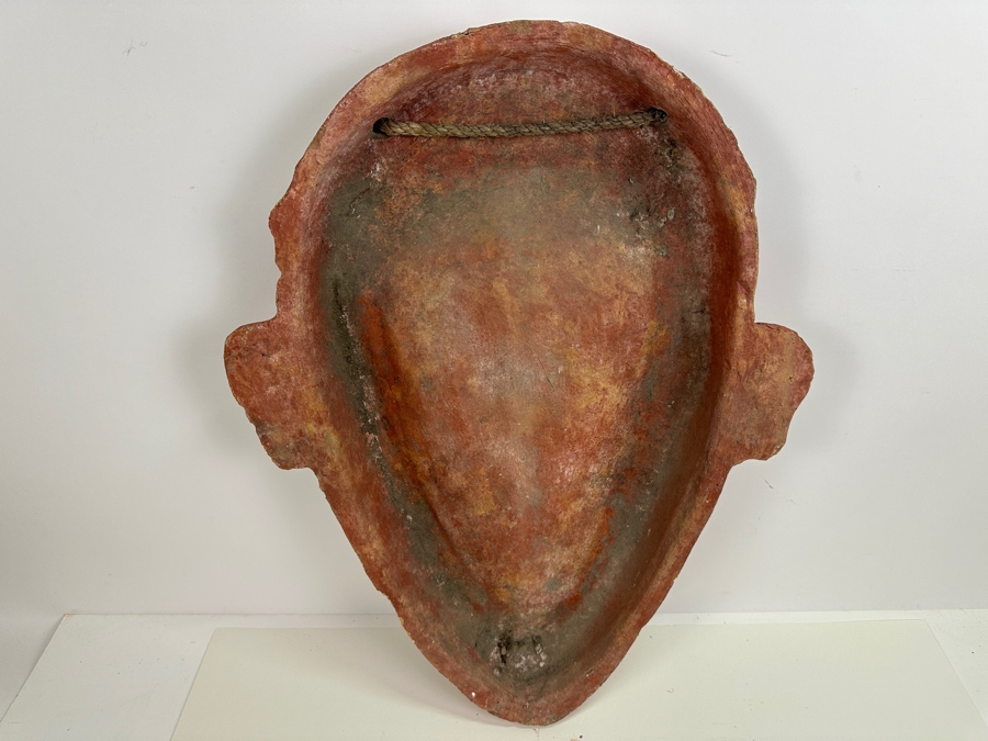 Vintage Large Terracotta Mask Wall Sculpture 17 X 22 [Photo 5]