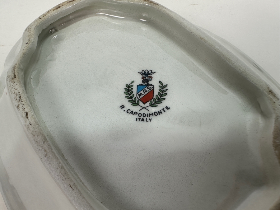 Vintage Italian Capodimonte Ashtray And Two Small Cups [Photo 7]