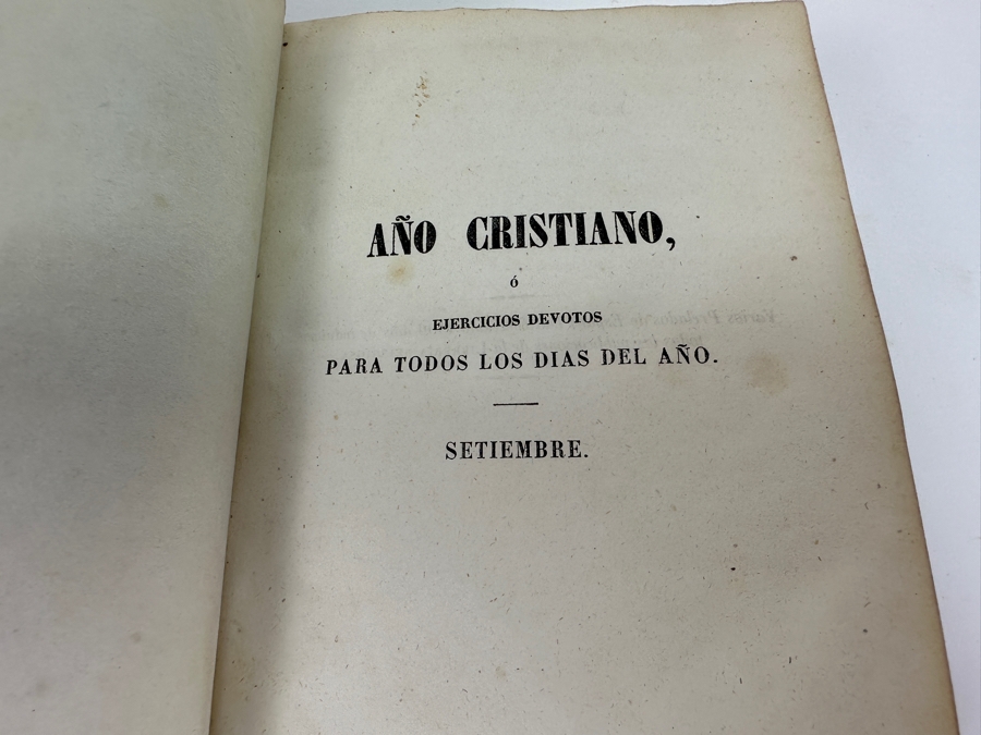 Three Antique Hardcover Christian Books: 1806 Treaty Of The Church Of Jesus Christ, 6 Ecclesiastical History By The Lord Don Felix Amat Volume 5, 1808 Volume 25 And 1854 Devotional Exercises For Every Day Of The Year By Father John Croisset [Photo 10]