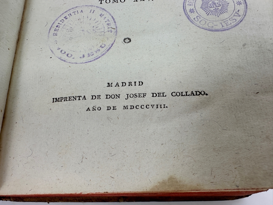Three Antique Hardcover Christian Books: 1806 Treaty Of The Church Of Jesus Christ, 6 Ecclesiastical History By The Lord Don Felix Amat Volume 5, 1808 Volume 25 And 1854 Devotional Exercises For Every Day Of The Year By Father John Croisset [Photo 8]