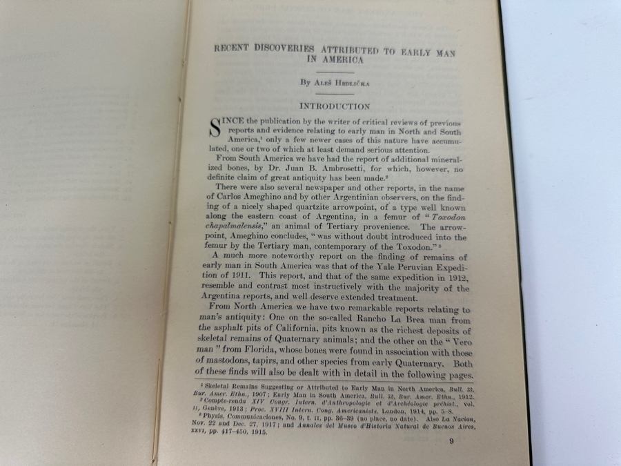 Antique 1918 First Edition Hardcover Book Recent Discoveries Attributed To Early Man In America By Ales Hrdlicka [Photo 6]