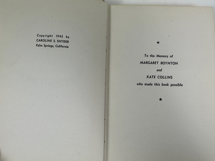 1943 First Edition Hardcover Book Stories And Legends Of The Palm Springs Indians By Chief Francisco Patencio With Original Receipt From Houle Rare Books & Autographs [Photo 5]