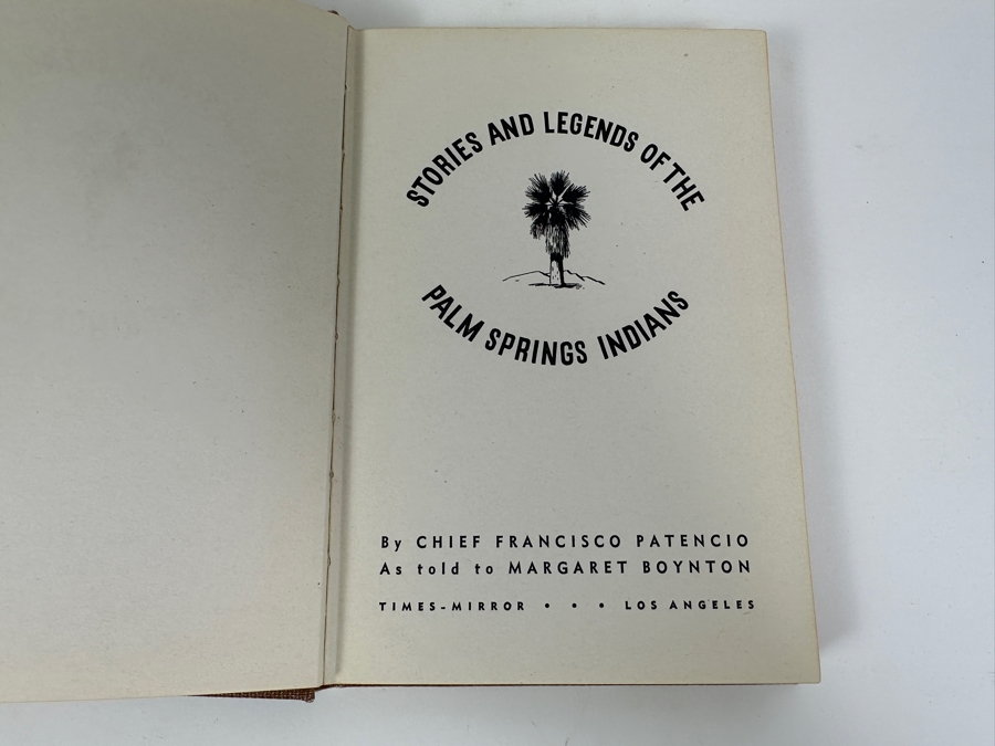 1943 First Edition Hardcover Book Stories And Legends Of The Palm Springs Indians By Chief Francisco Patencio With Original Receipt From Houle Rare Books & Autographs [Photo 4]