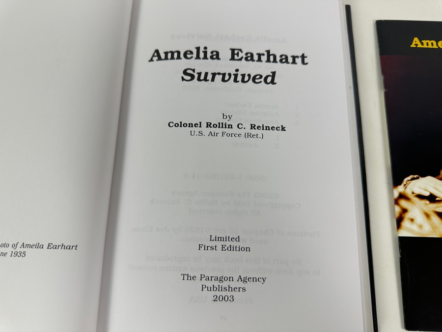 Limited First Edition Hardcover Book And Addendum Amelia Earhart Survived By Colonel Rollin C. Reineck 2003 [Photo 4]