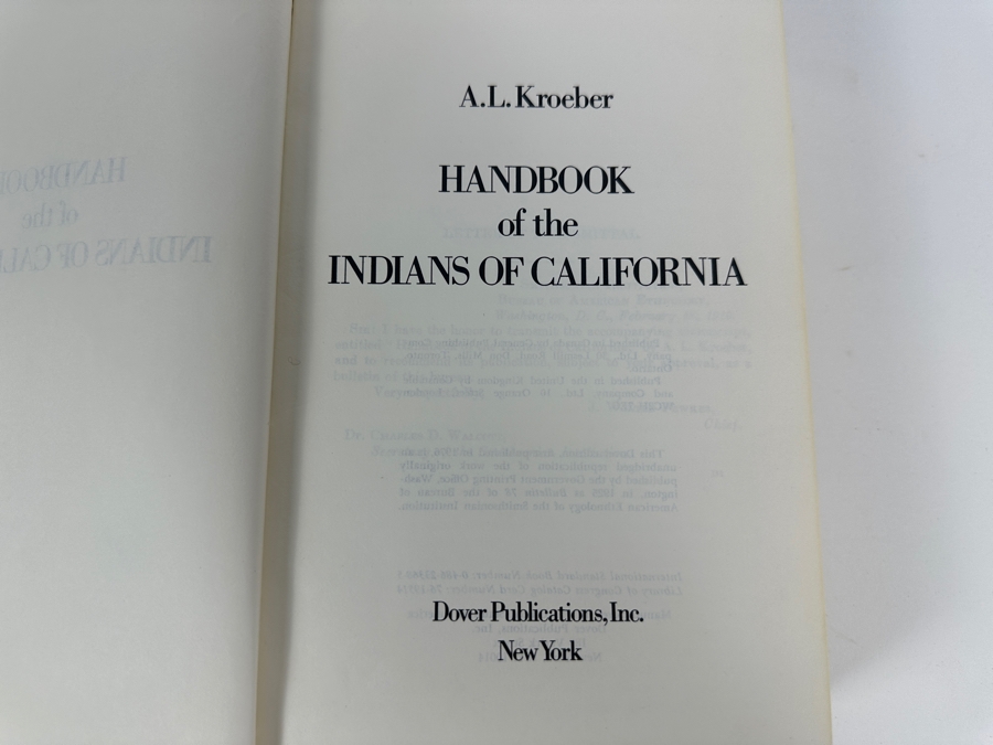 Hardcover Book Handbook Of The Indians Of California By A. L. Kroeber 1976 Dover Edition [Photo 3]