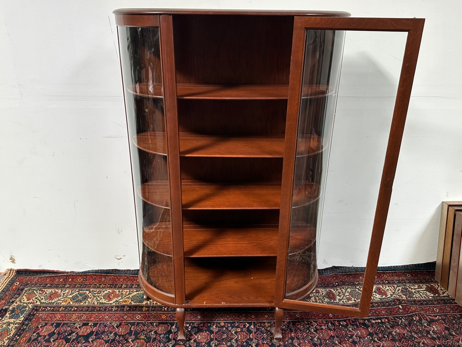 Stained Oak Curio Display Cabinet 39W X 15D X 61H [Photo 5]