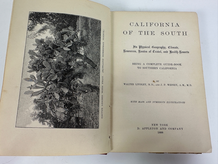 Antique 1888 First Edition Hardcover Book California Of The South A Complete Guide-Book To Southern California By Walter Lindley And J. P. Widney With Maps And Illustrations [Photo 4]