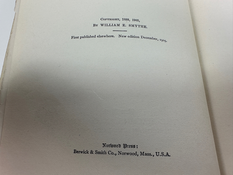 Antique 1905 Hardcover Book The Conquest Of Arid America By William E. Smythe [Photo 6]
