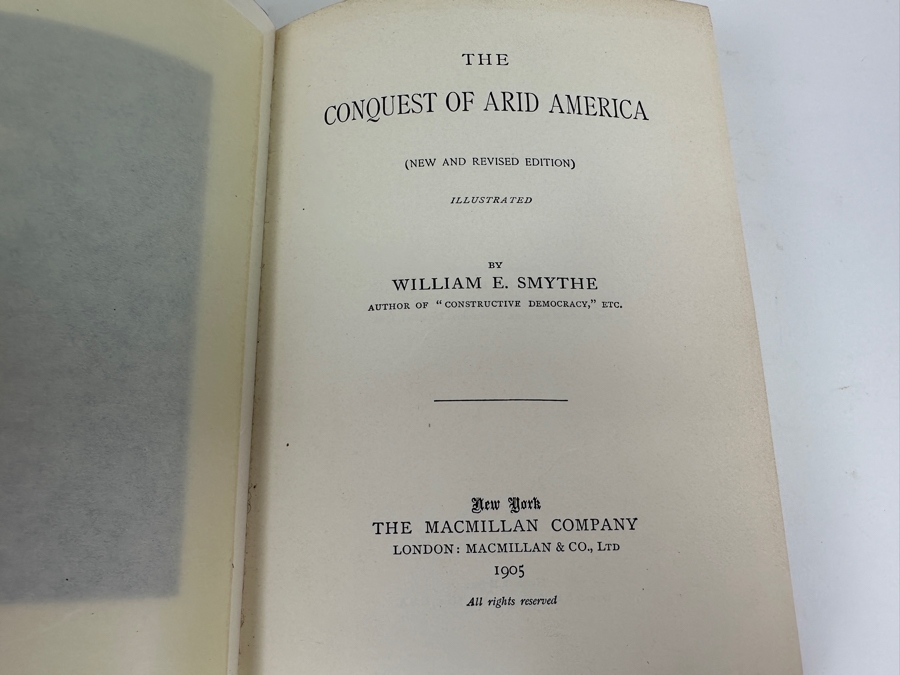 Antique 1905 Hardcover Book The Conquest Of Arid America By William E. Smythe [Photo 5]