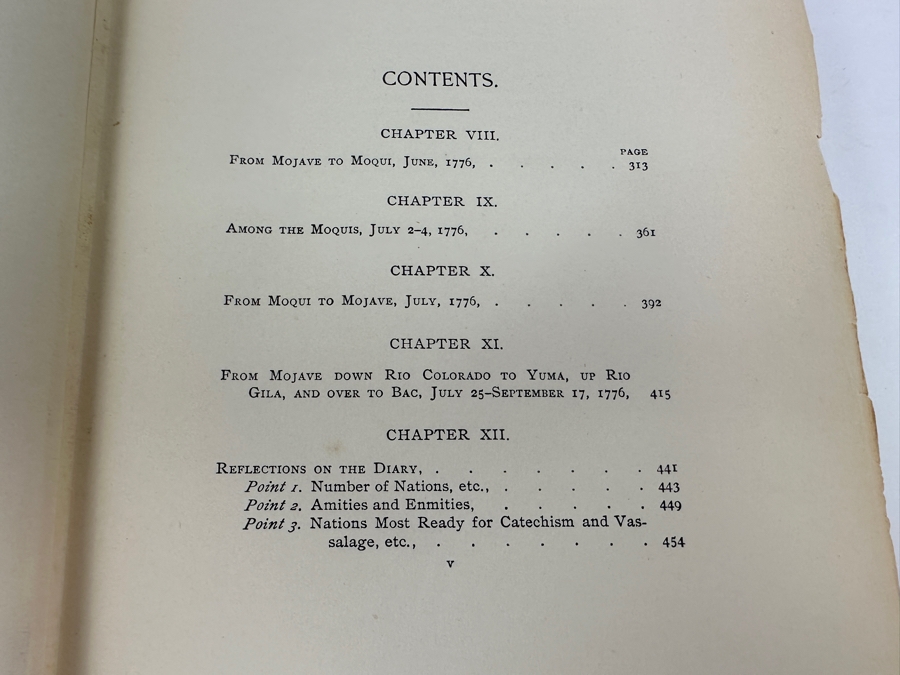 Antique 1900 First Edition Hardcover Book On The Trial Of A Spanish Pioneer The Diary And Itinerary Of Francisco Garces (Missionary Priest) In His Travels Through Sonora, Arizona And California 1775-1776 By Elliot Coues New York Franics P. Harper Vol. II [Photo 8]