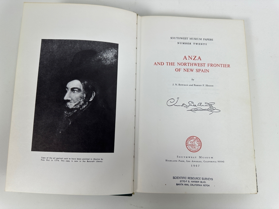 Vintage 1967 Hardcover Book Published By The Southwest Museum Of Los Angeles Anza And The Northwest Frontier Of New Spain By J. N. Bowman & R. F. Heizer [Photo 3]