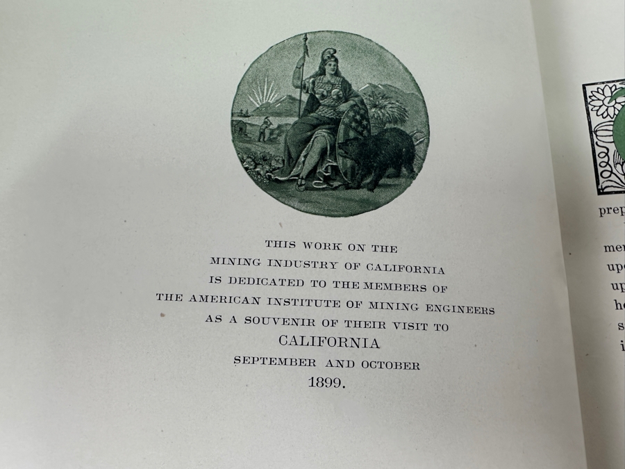 Antique 1899 First Souvenir Edition Hardcover Book California Mines And Minerals San Francisco Published By The California Miners' Association Under Direction Of Edward H. Benjamin [Photo 5]