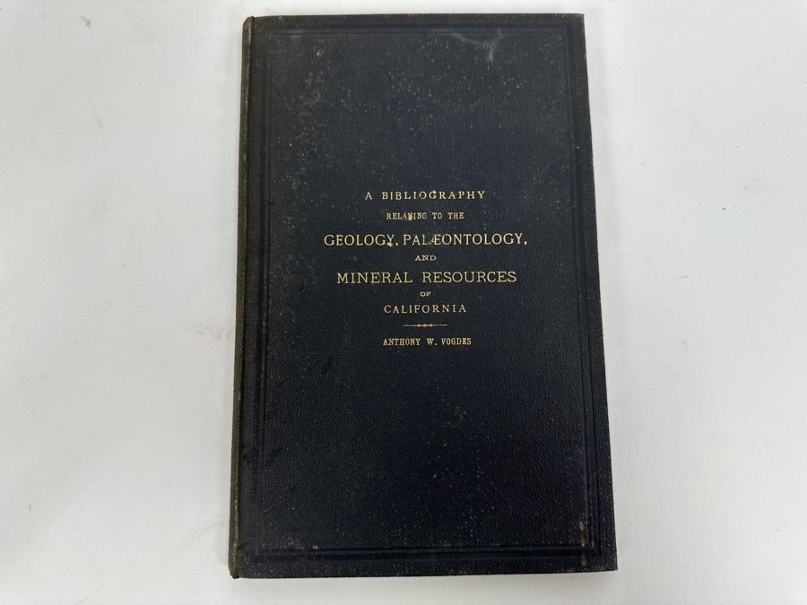 Antique 1896 First Edition Hardcover Book A Bibliography Relating To The Geology, Palaeontology And Mineral Resources Of California By Anthony W. Vogdes [Photo 2]