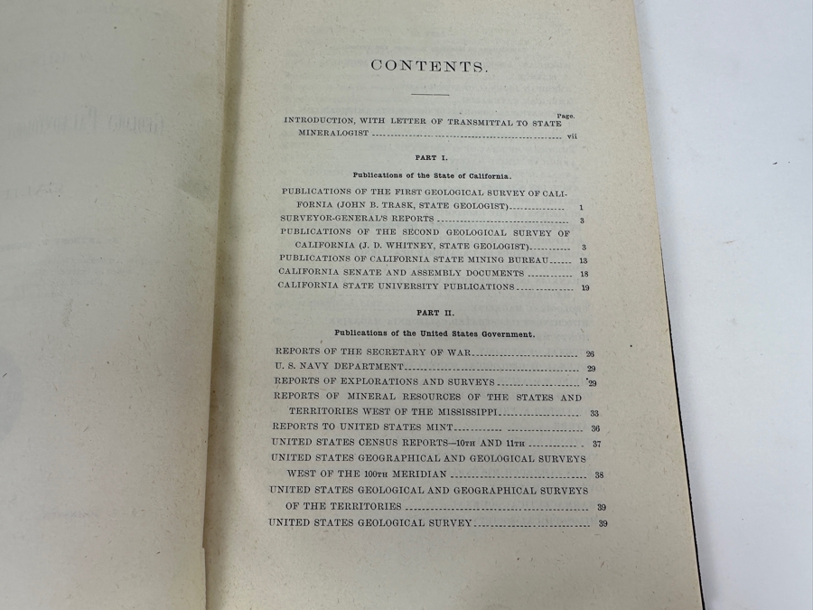 Antique 1896 First Edition Hardcover Book A Bibliography Relating To The Geology, Palaeontology And Mineral Resources Of California By Anthony W. Vogdes [Photo 6]