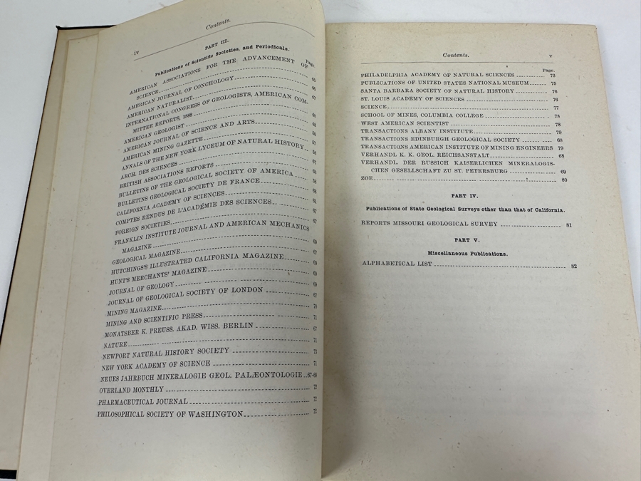 Antique 1896 First Edition Hardcover Book A Bibliography Relating To The Geology, Palaeontology And Mineral Resources Of California By Anthony W. Vogdes [Photo 7]