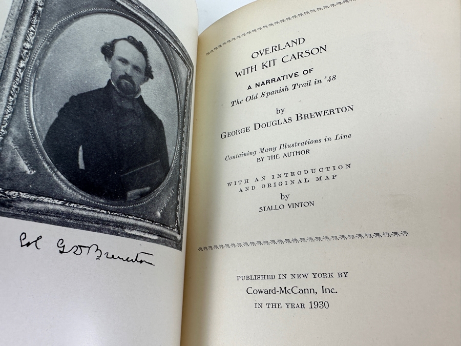 1930 First Edition Hardcover Book Overland With Kit Carson By George Douglas Brewerton [Photo 5]
