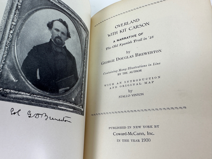 1930 First Edition Hardcover Book Overland With Kit Carson By George Douglas Brewerton [Photo 4]