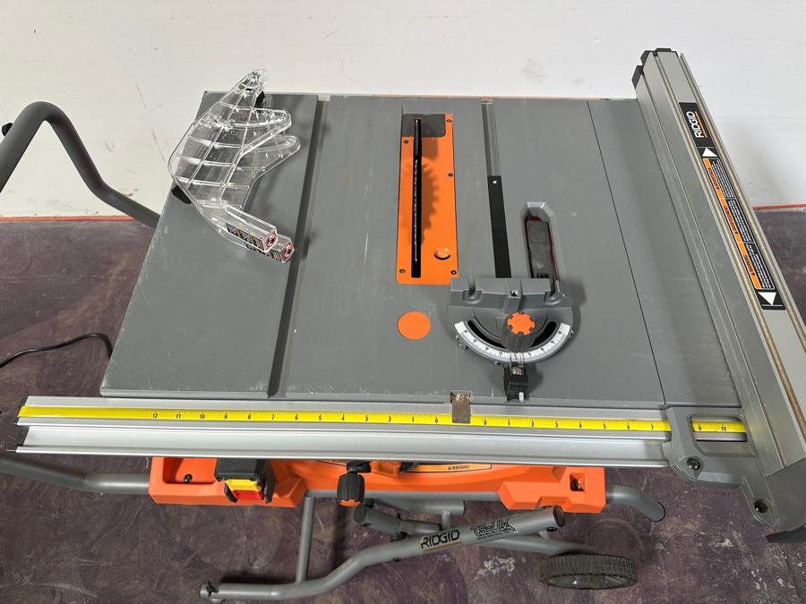 RIDGID Heavy-Duty Portable Table Saw With Portable Folding Stand Model R4513 46W X 26D X 38H Retails $800 [Photo 3]