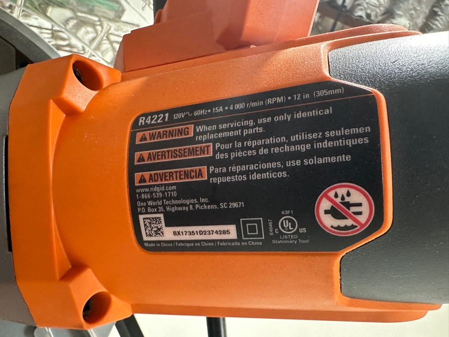 RIDGID Miter Saw With Portable Folding Stand Model R4221 Retails $600 [Photo 8]