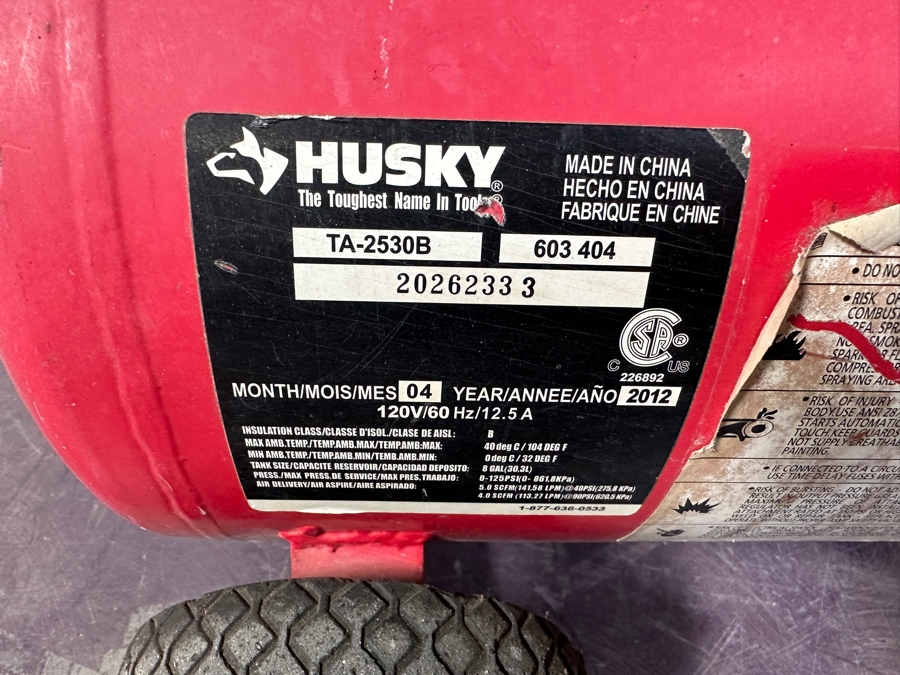 Husky Air Compressor Model TA-2530B [Photo 4]