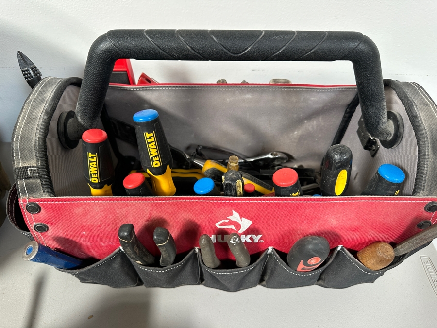 4' Vise, Husky Portable Tool Bag With Tools & Tool Bucket (See Photos) [Photo 4]