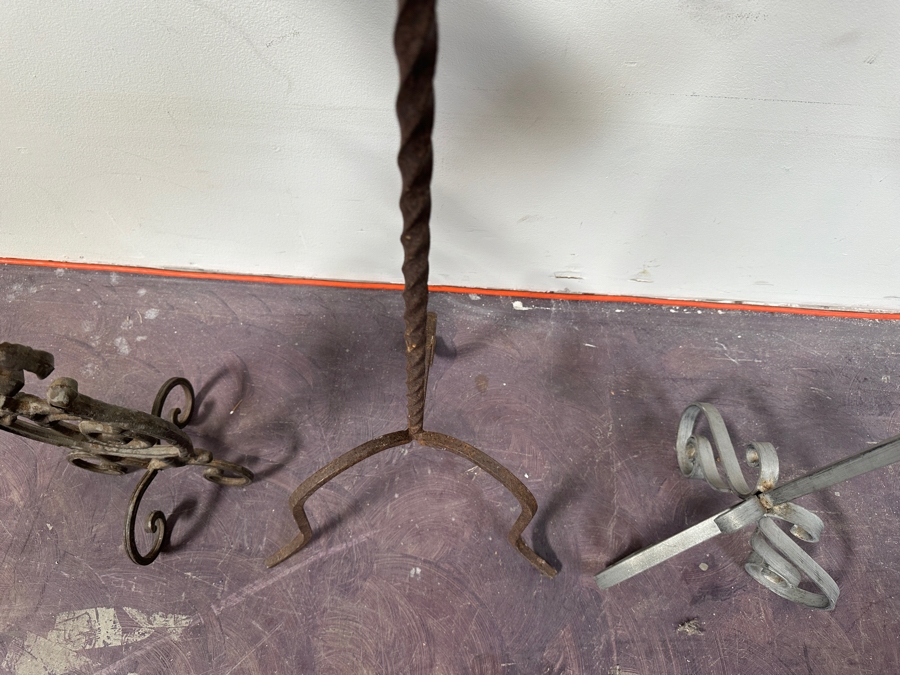 Three Wrought Iron Candle Holders 60H - 33H [Photo 8]