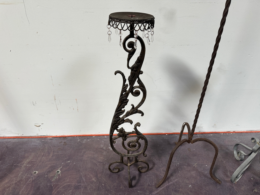 Three Wrought Iron Candle Holders 60H - 33H [Photo 2]