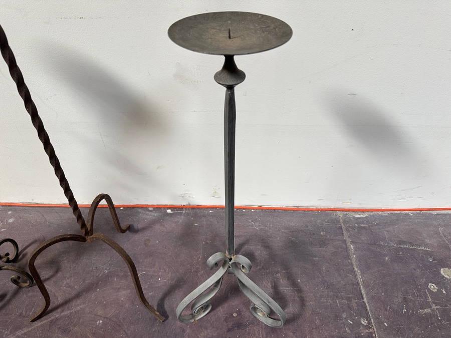 Three Wrought Iron Candle Holders 60H - 33H [Photo 9]