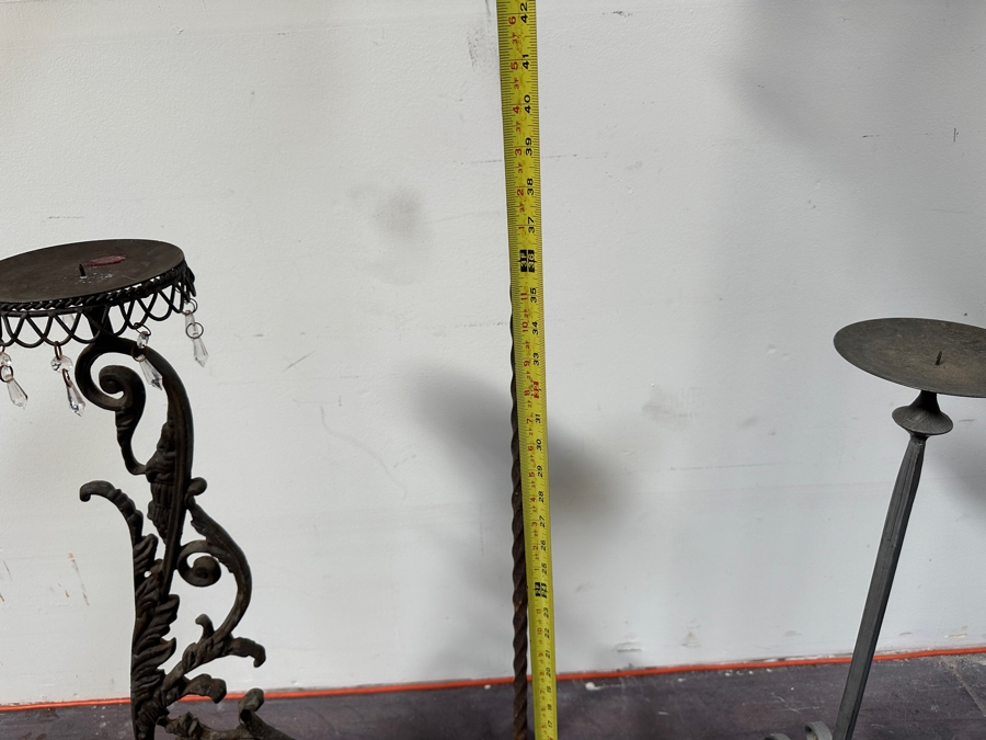 Three Wrought Iron Candle Holders 60H - 33H [Photo 11]