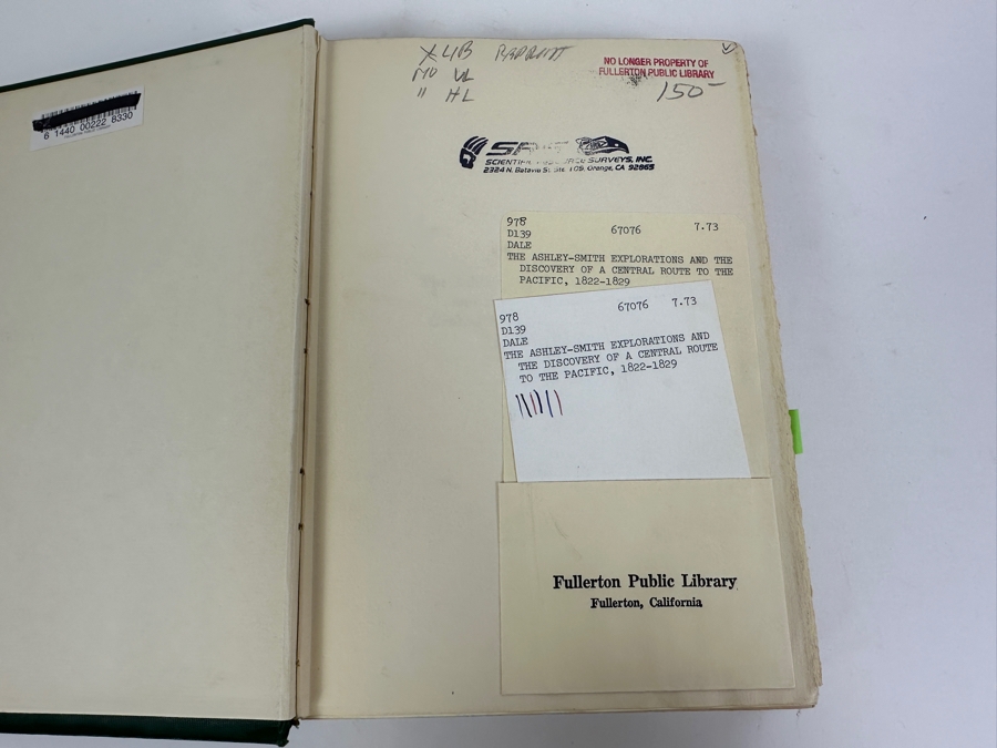 Just Added - Vintage 1941 Hardcover Book The Ashley-Smith Explorations And The Discovery Of A Central Route To The Pacific 1822-1829 By Harrison Clifford Dale [Photo 4]